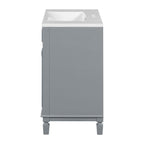 Mobile bagno moderno da 36'' con lavabo superiore e mobiletto a specchio, 2 ante e 2 cassetti