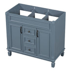 Mobile bagno moderno da 36'' con lavabo superiore e mobiletto a specchio, 2 ante e 2 cassetti