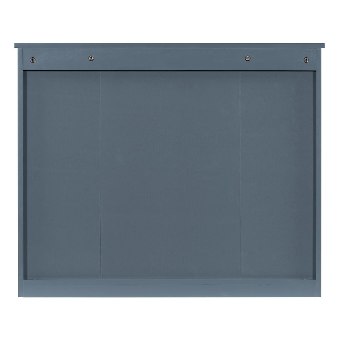 Mobile bagno moderno da 36'' con lavabo superiore e mobiletto a specchio, 2 ante e 2 cassetti