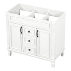 Mobile bagno moderno da 36'' con lavabo superiore e mobiletto a specchio, 2 ante e 2 cassetti
