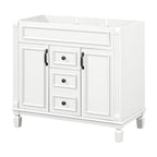 Mobile bagno moderno da 36'' con lavabo superiore e mobiletto a specchio, 2 ante e 2 cassetti