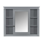 Mobile bagno moderno da 36'' con lavabo superiore e mobiletto a specchio, 2 ante e 2 cassetti