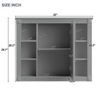 Mobile bagno moderno da 36'' con lavabo superiore e mobiletto a specchio, 2 ante e 2 cassetti