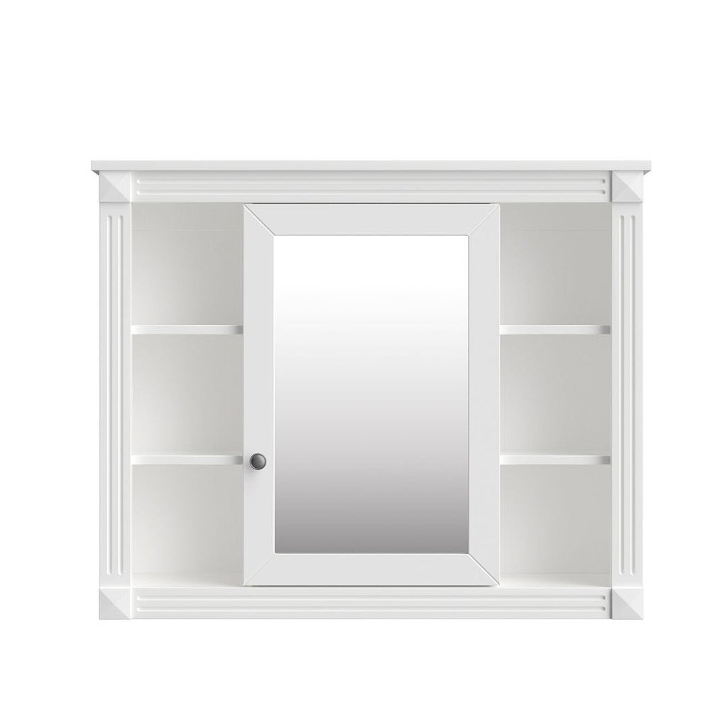 Mobile bagno moderno da 36'' con lavabo superiore e mobiletto a specchio, 2 ante e 2 cassetti