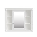 Mobile bagno moderno da 36'' con lavabo superiore e mobiletto a specchio, 2 ante e 2 cassetti
