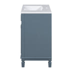 Mobile bagno moderno da 36'' con lavabo superiore e mobiletto a specchio, 2 ante e 2 cassetti