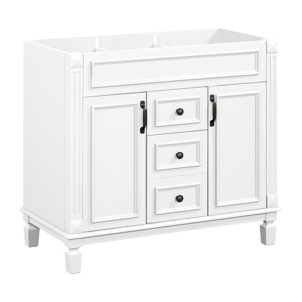 Mobile bagno moderno da 36'' con lavabo superiore e mobiletto a specchio, 2 ante e 2 cassetti