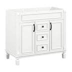 Mobile bagno moderno da 36'' con lavabo superiore e mobiletto a specchio, 2 ante e 2 cassetti