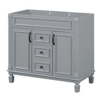 Mobile bagno moderno da 36'' con lavabo superiore e mobiletto a specchio, 2 ante e 2 cassetti