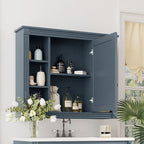 Mobile bagno moderno da 36'' con lavabo superiore e mobiletto a specchio, 2 ante e 2 cassetti