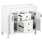 Mobile bagno moderno da 36'' con lavabo superiore e mobiletto a specchio, 2 ante e 2 cassetti