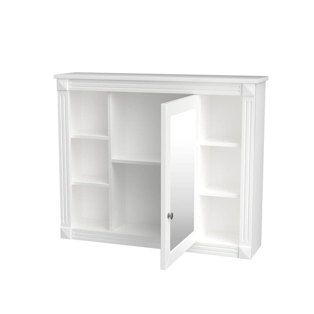 Mobile bagno moderno da 36'' con lavabo superiore e mobiletto a specchio, 2 ante e 2 cassetti