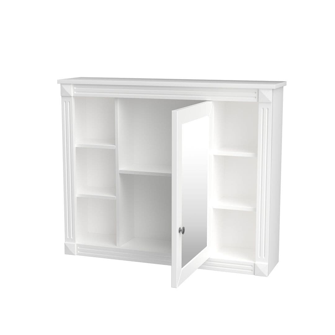 Mobile bagno moderno da 36'' con lavabo superiore e mobiletto a specchio, 2 ante e 2 cassetti