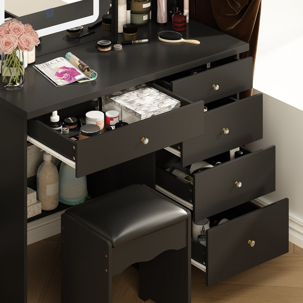 Mobiletto da trucco da 39,4'' con sgabello e specchio