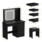 Mobiletto da trucco da 39,4'' con sgabello e specchio