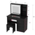Set da toeletta per il trucco largo 39,4'' con sgabello e specchio
