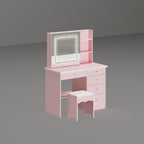 Set da toeletta per il trucco largo 39,4'' con sgabello e specchio