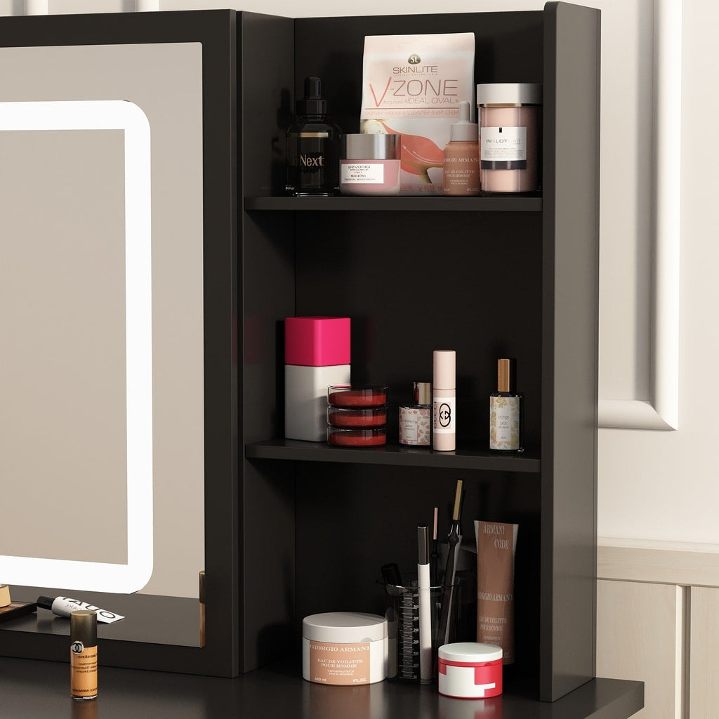 Set da toeletta per il trucco largo 39,4'' con sgabello e specchio