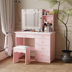 Set da toeletta per il trucco largo 39,4'' con sgabello e specchio