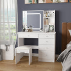 Mobiletto da trucco da 39,4'' con sgabello e specchio