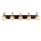 Lampada da parete per bagno moderna in cristallo con specchio cromato/nero/oro, luci da bagno, luci da toeletta