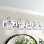 Lampada da parete per bagno moderna in cristallo con specchio cromato/nero/oro, luci da bagno, luci da toeletta