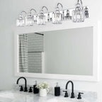 Lampada da parete per bagno moderna in cristallo con specchio cromato/nero/oro, luci da bagno, luci da toeletta