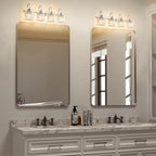 Lampada da parete per bagno moderna in cristallo con specchio cromato/nero/oro, luci da bagno, luci da toeletta