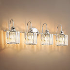 Lampada da parete per bagno moderna in cristallo con specchio cromato/nero/oro, luci da bagno, luci da toeletta