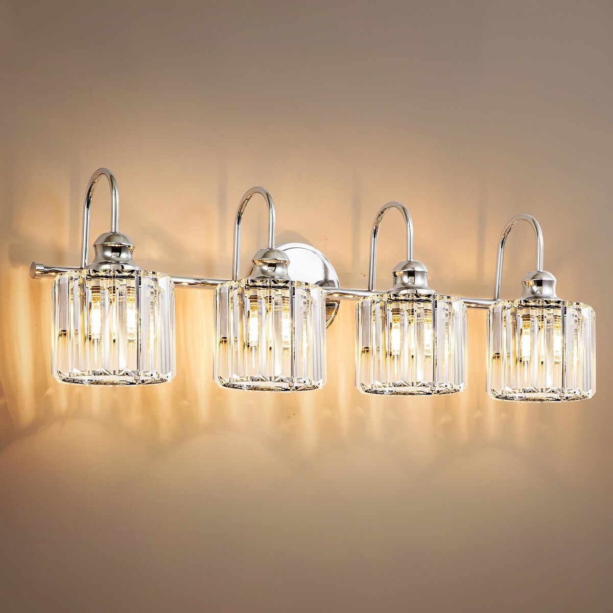 Lampada da parete per bagno moderna in cristallo con specchio cromato/nero/oro, luci da bagno, luci da toeletta