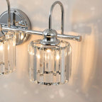 Lampada da parete per bagno moderna in cristallo con specchio cromato/nero/oro, luci da bagno, luci da toeletta