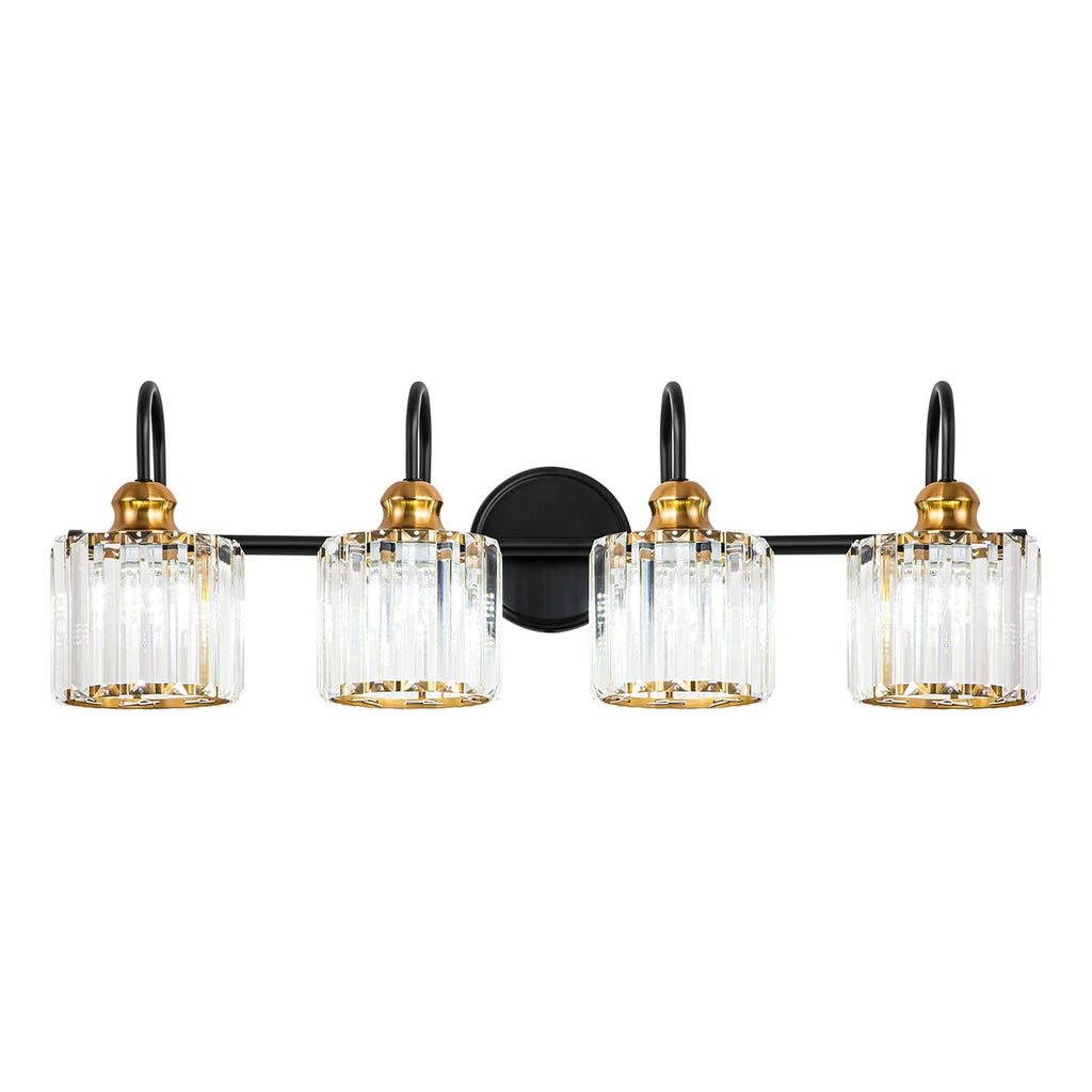 Lampada da parete per bagno moderna in cristallo con specchio cromato/nero/oro, luci da bagno, luci da toeletta