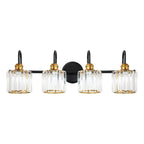 Lampada da parete per bagno moderna in cristallo con specchio cromato/nero/oro, luci da bagno, luci da toeletta