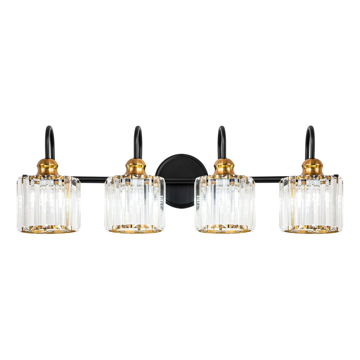Lampada da parete per bagno moderna in cristallo con specchio cromato/nero/oro, luci da bagno, luci da toeletta