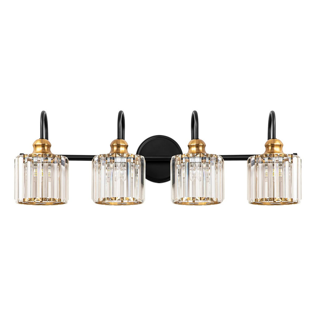 Lampada da parete per bagno moderna in cristallo con specchio cromato/nero/oro, luci da bagno, luci da toeletta