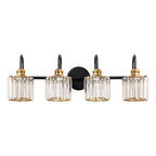 Lampada da parete per bagno moderna in cristallo con specchio cromato/nero/oro, luci da bagno, luci da toeletta