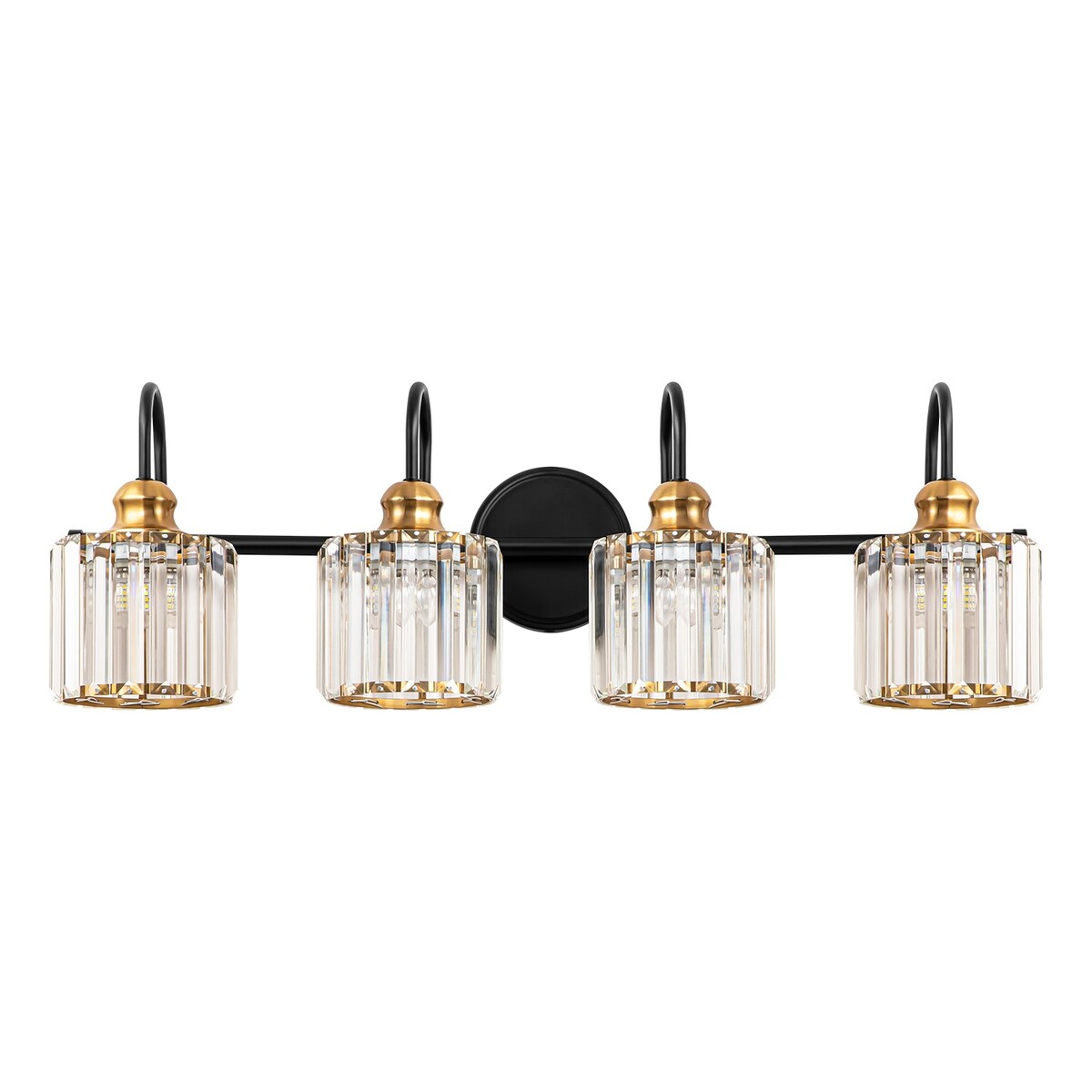 Lampada da parete per bagno moderna in cristallo con specchio cromato/nero/oro, luci da bagno, luci da toeletta