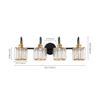 Lampada da parete per bagno moderna in cristallo con specchio cromato/nero/oro, luci da bagno, luci da toeletta