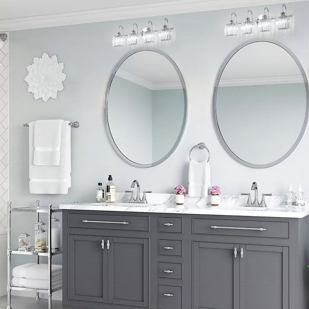Lampada da parete per bagno moderna in cristallo con specchio cromato/nero/oro, luci da bagno, luci da toeletta
