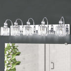 Lampada da parete per bagno moderna in cristallo con specchio cromato/nero/oro, luci da bagno, luci da toeletta