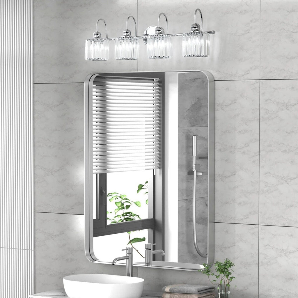 Lampada da parete per bagno moderna in cristallo con specchio cromato/nero/oro, luci da bagno, luci da toeletta