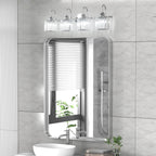 Lampada da parete per bagno moderna in cristallo con specchio cromato/nero/oro, luci da bagno, luci da toeletta