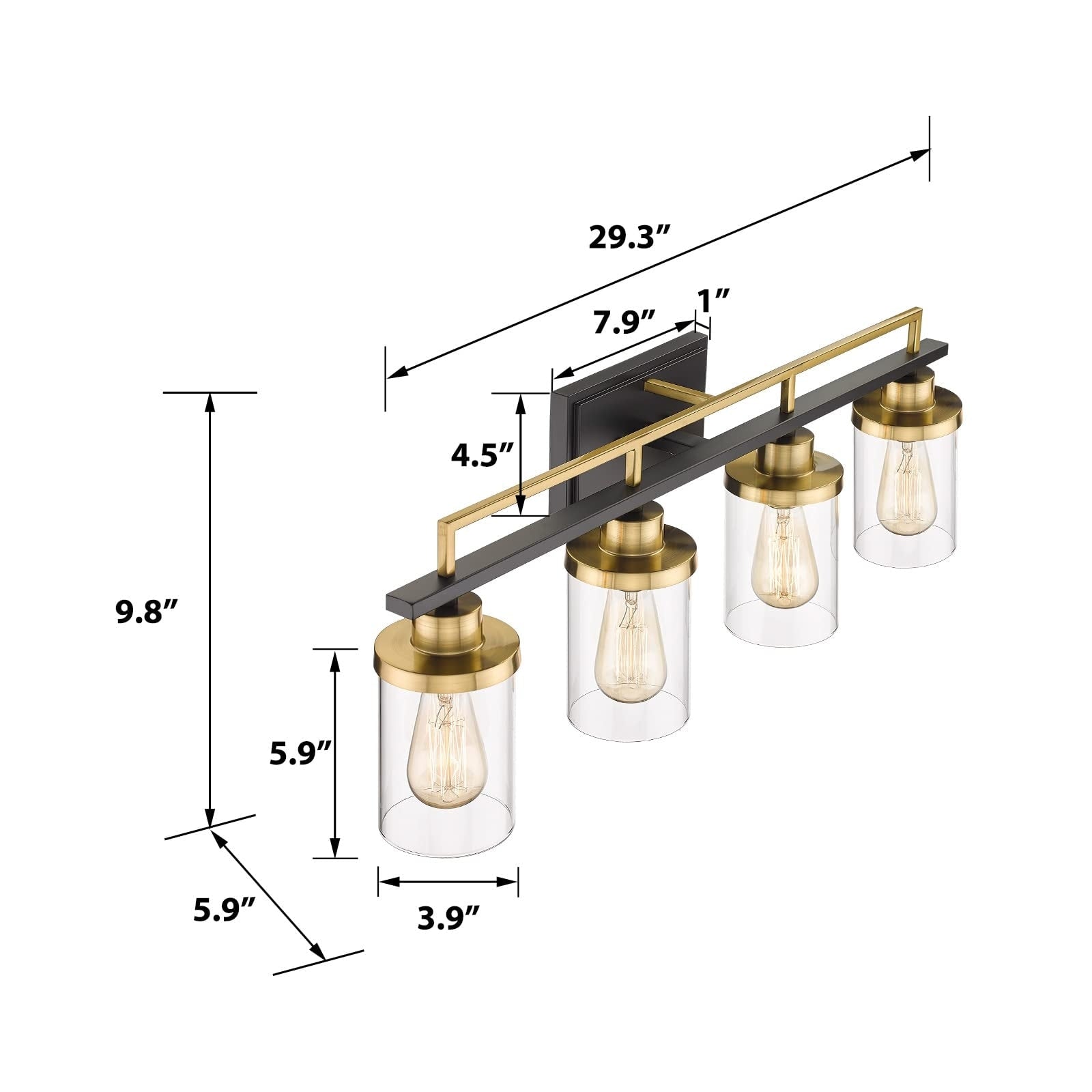 Lampada da bagno vintage a 4/5/6 luci