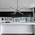 Lampadario a sospensione lineare Sputnik in alluminio moderno nero/oro a LED per soggiorno/sala da pranzo/cucina