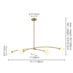Lampada a sospensione lineare moderna Sputnik a 4 luci color oro/luce per sala da pranzo - 51,18 pollici di larghezza x 11,02 pollici di profondità x 5,91 pollici di altezza