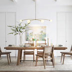 Lampada a sospensione lineare moderna Sputnik a 4 luci color oro/luce per sala da pranzo - 51,18 pollici di larghezza x 11,02 pollici di profondità x 5,91 pollici di altezza