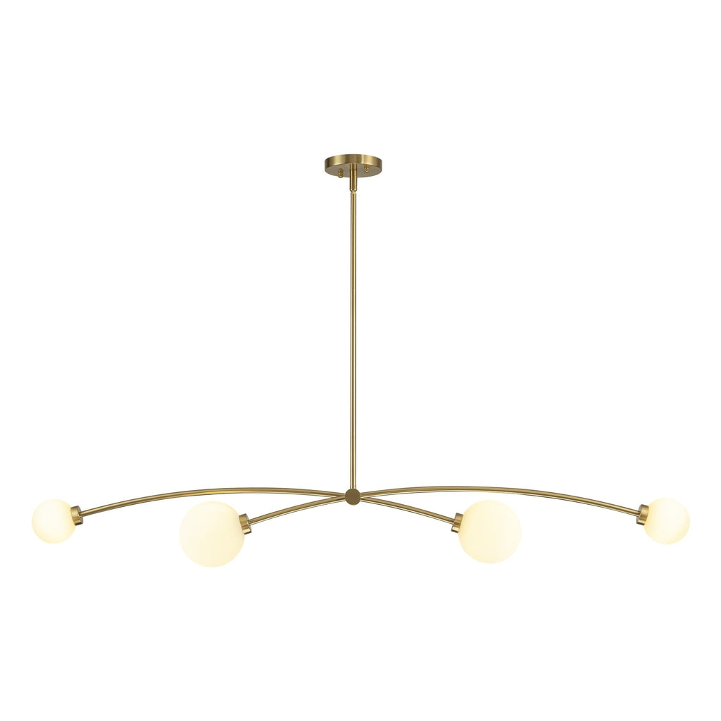Lampada a sospensione lineare moderna Sputnik a 4 luci color oro/luce per sala da pranzo - 51,18 pollici di larghezza x 11,02 pollici di profondità x 5,91 pollici di altezza