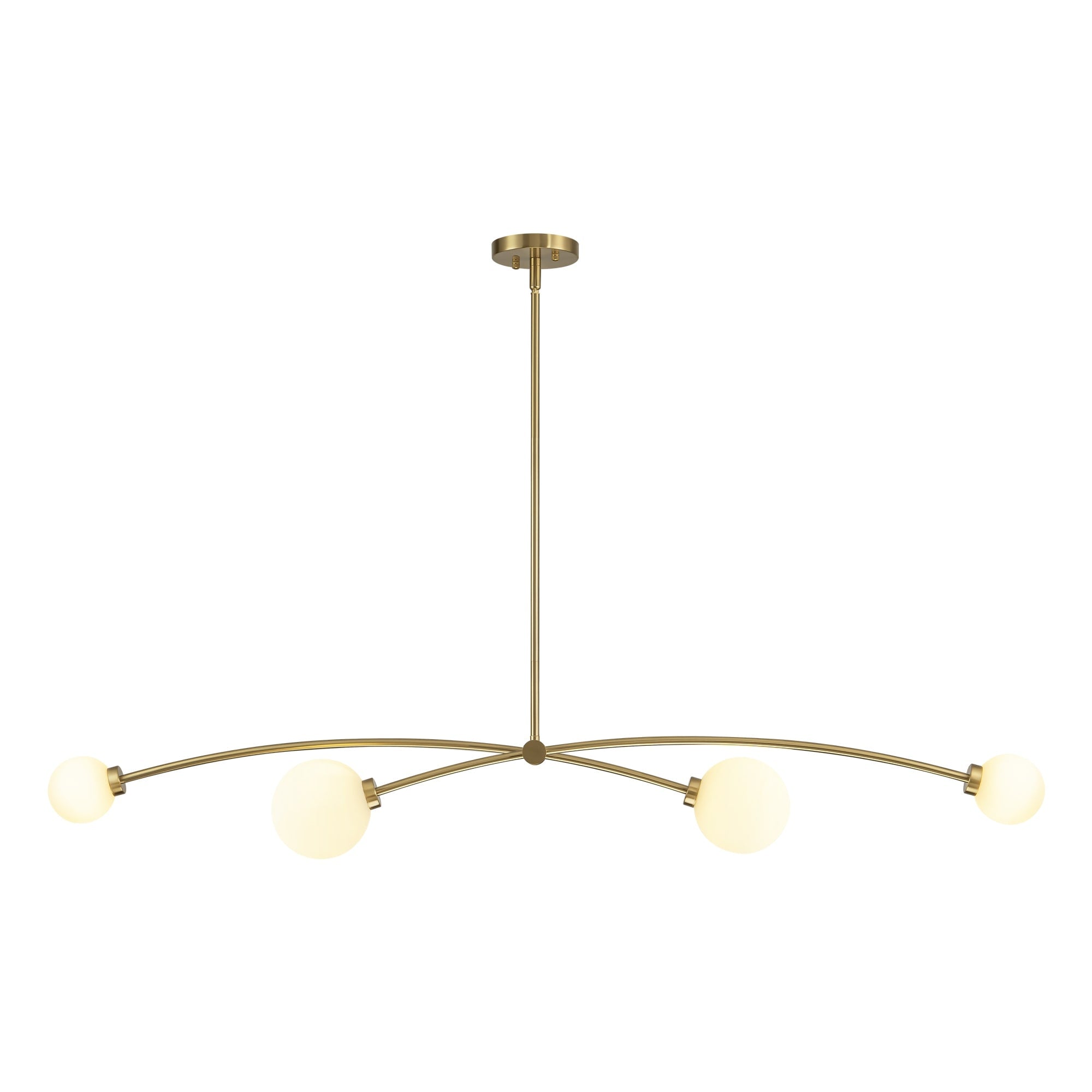 Lampada a sospensione lineare moderna Sputnik a 4 luci color oro/luce per sala da pranzo - 51,18 pollici di larghezza x 11,02 pollici di profondità x 5,91 pollici di altezza