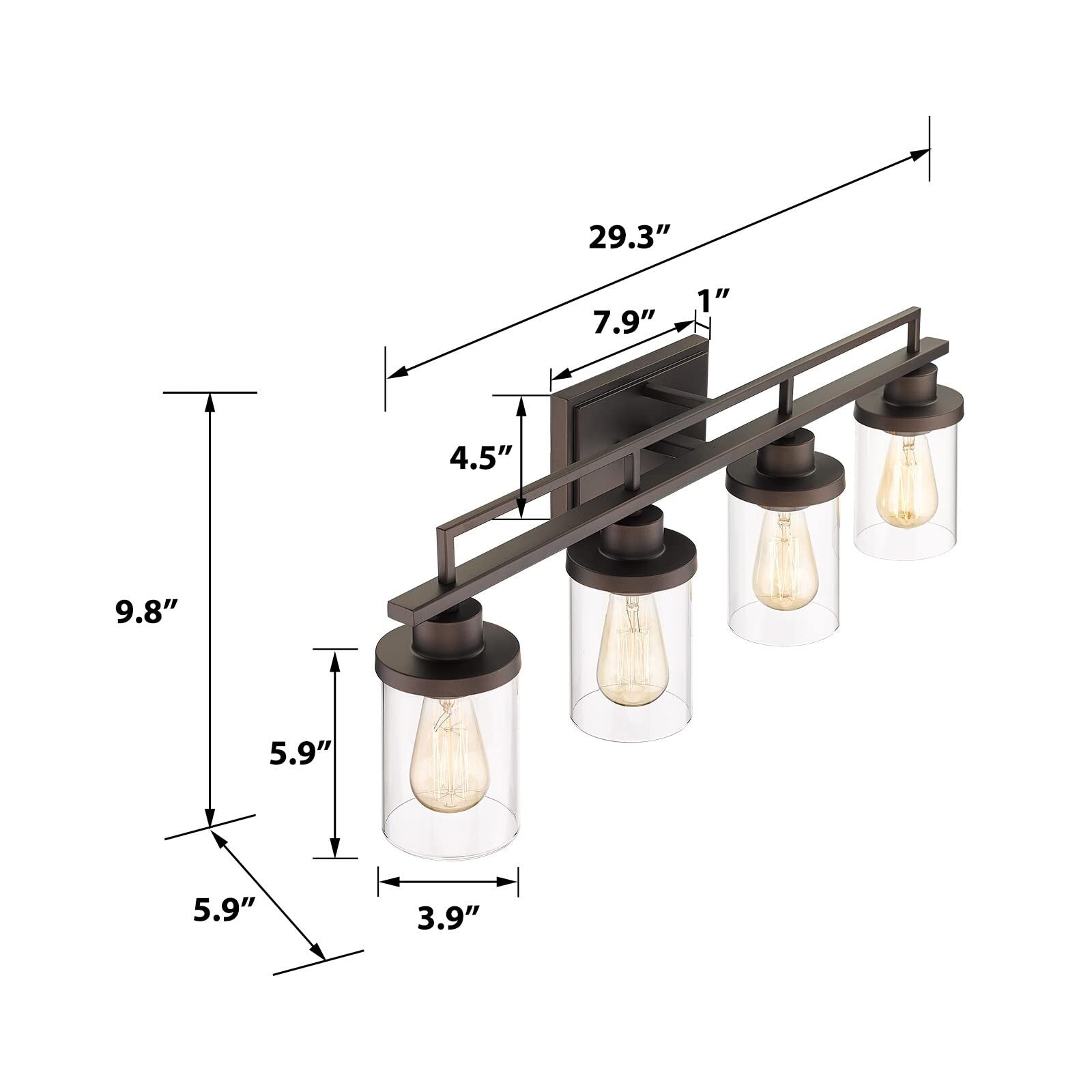 Lampada da bagno vintage a 4/5/6 luci
