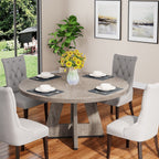 Tavolo da pranzo rotondo da 47 pollici per 4 persone, tavolo da cucina in stile rustico, piccolo tavolo da pranzo, tavolo da cucina in legno per sala da pranzo e soggiorno